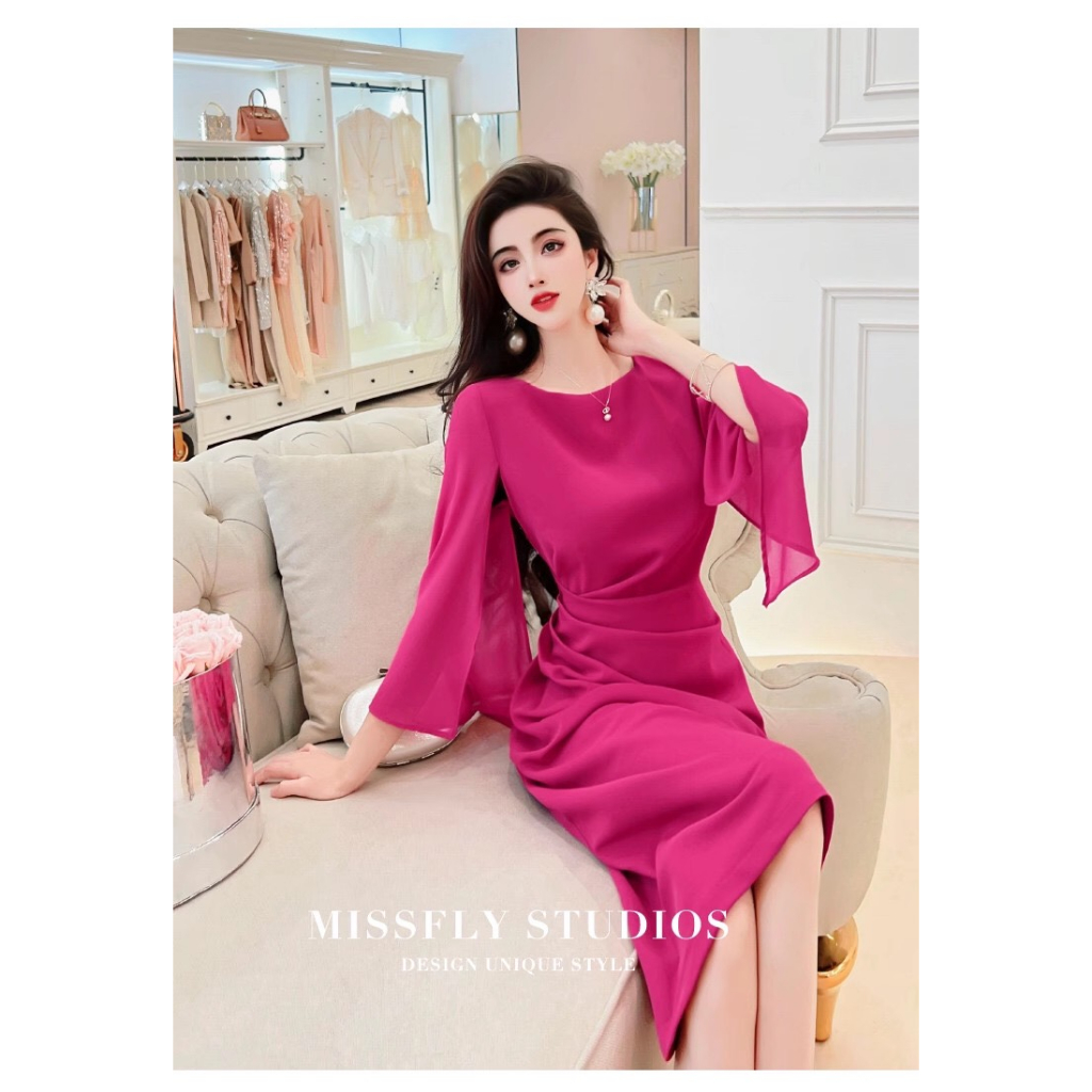 Đầm body dự tiệc thời trang tay lỡ cao cấp - Váy body sang chảnh