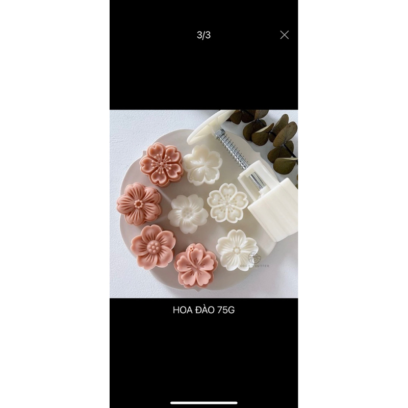 Khuôn hoa đào nhấn lò xo 4 mặt 30g 50g 75g