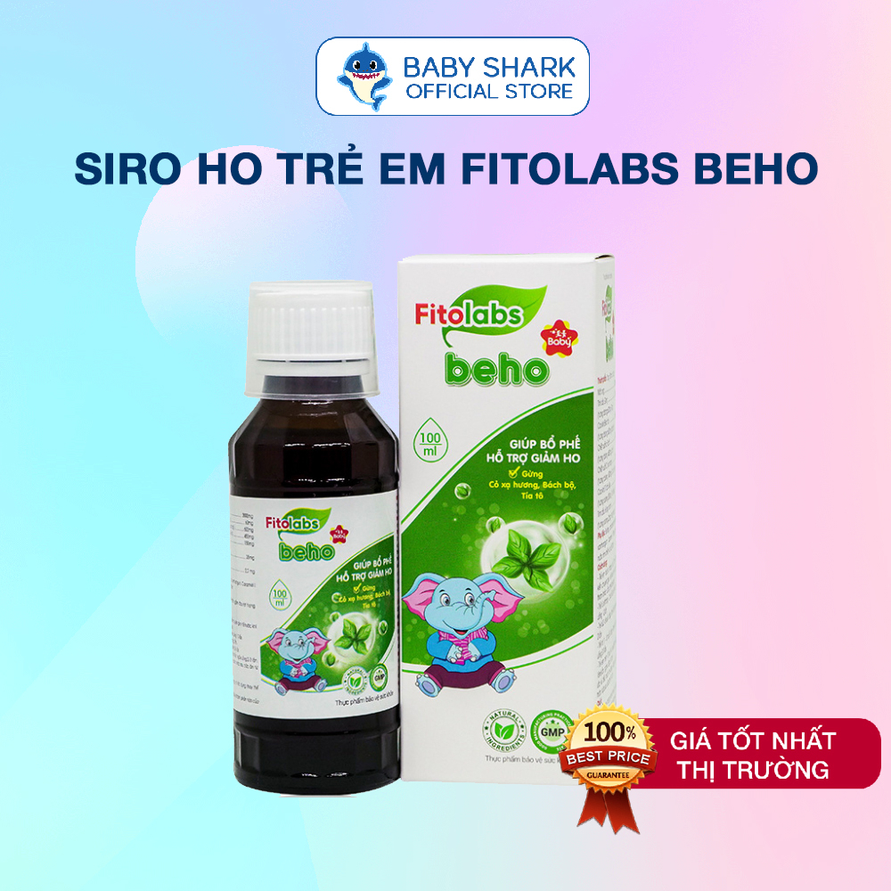 Siro Ho Thảo Dược Fitolabs Beho Cho Bé Giúp Giảm Ho, Long Đờm, Bổ Phế Hết Đau Rát Họng Lọ 100ml FITO16