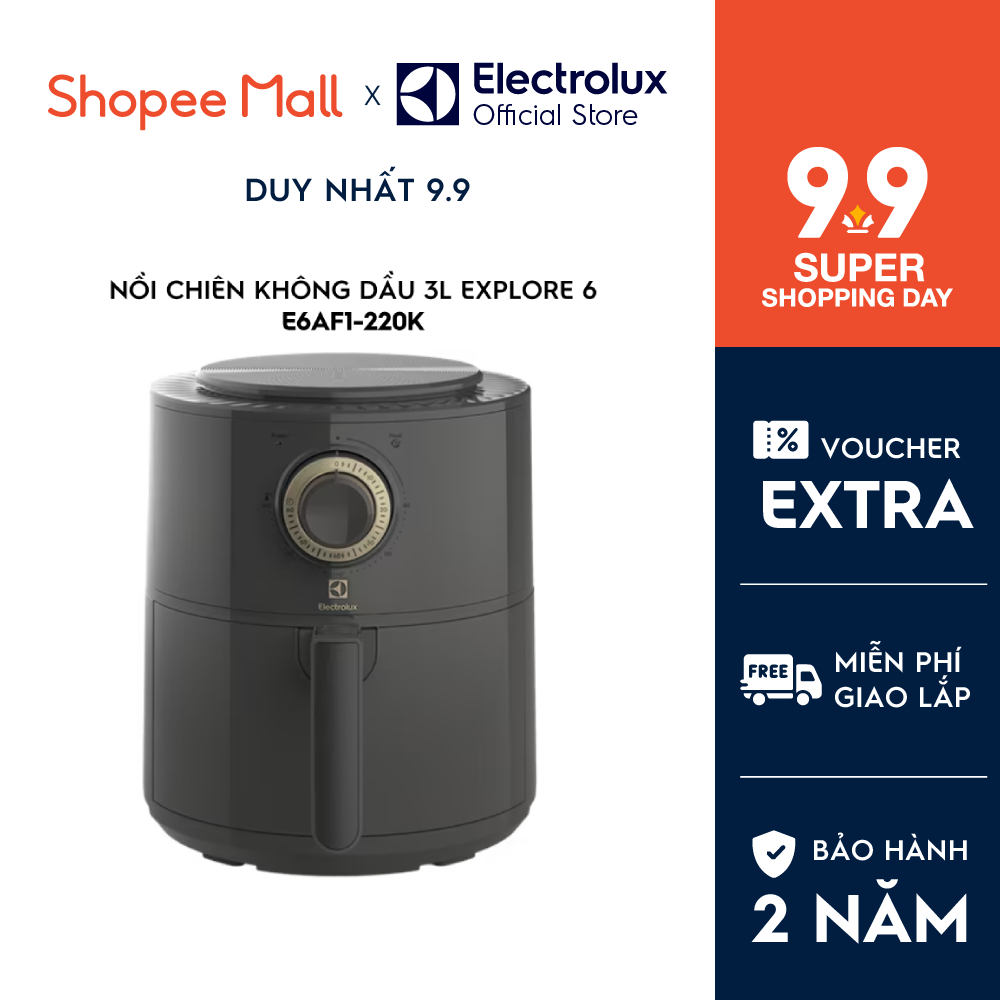 Nồi chiên không dầu Electrolux 3L Explore 6 E6AF1-220K, dễ dàng vệ sinh