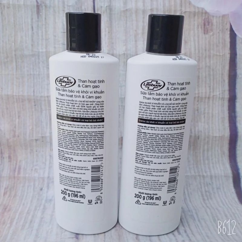Sữa Tắm Lifebuoy Detox Than Hoạt Tính & Cám Gạo Chai 200ml