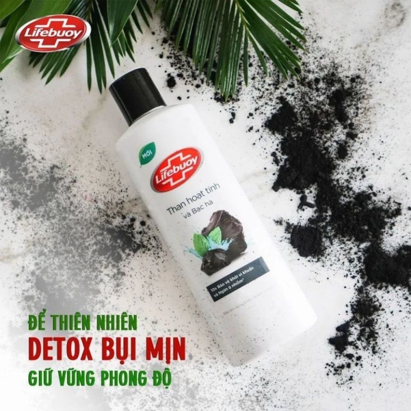 Sữa Tắm Lifebuoy Detox Than Hoạt Tính & Cám Gạo Chai 200ml