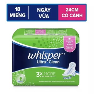 [MS109] Băng Vệ Sinh Whisper Utra CLean Mặt Lưới Ngày 24cm 18 miếng