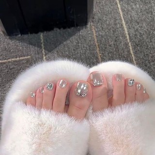 móng giả_nail box móng thiết kế móng chân tráng gương