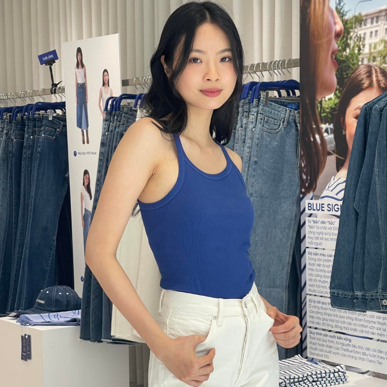 TheBlueTshirt - Áo Ba Lỗ Nữ Màu Xanh Dương - Real Tank - Blue