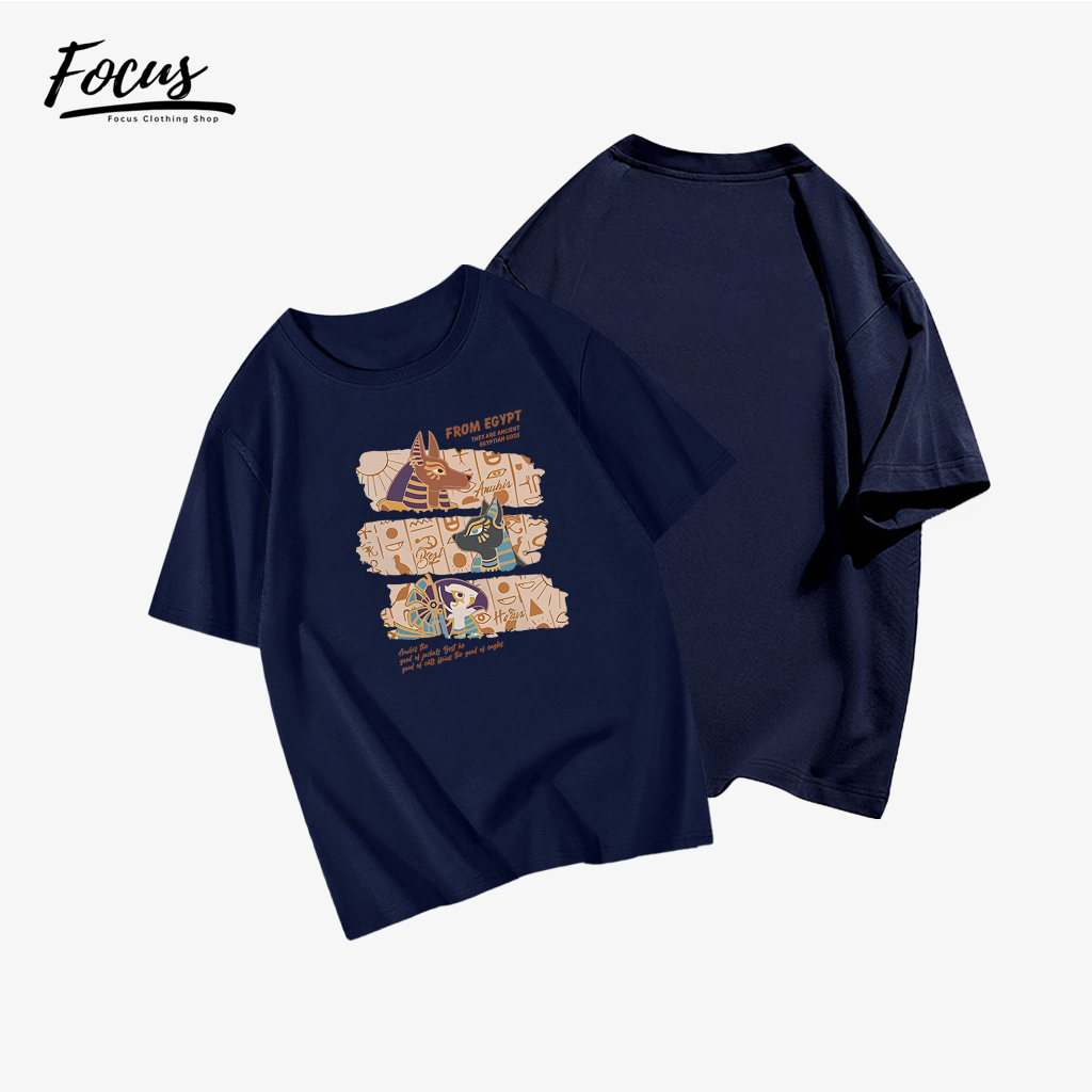 FOCUS local brand vintage Đen áo phông nữ đẹp bigsize unisex basic tay lỡ 100%cotton