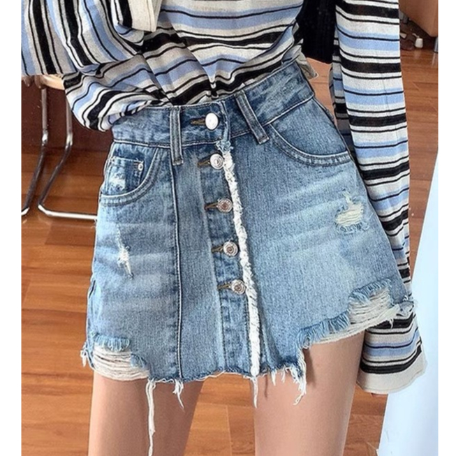 MS 2004 Chân Váy Jeans Bigsize có Quần Trong Nuts Kiểu