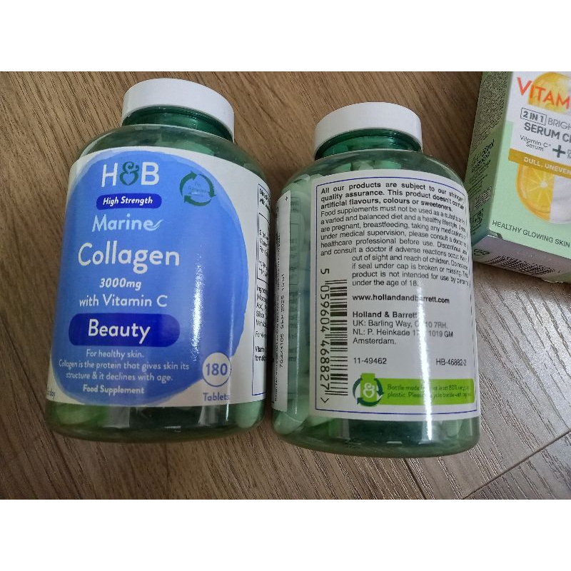 Viên uống Marine Collagen 3000mg với Vitamin C HB, 180 viên, nội địa ANH