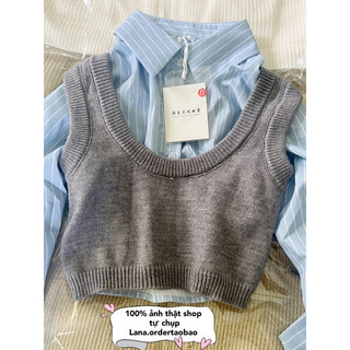 [ORDER 15-20 NGÀY] SET ÁO GILE LEN+ SƠ MI CROPTOP