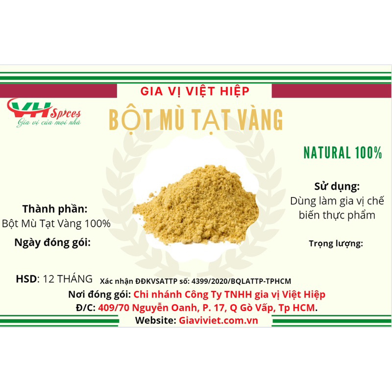 Bột Mù Tạt Vàng Túi 500g Powder Việt Hiệp