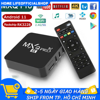  Android TV Box MXQ PRO 4K bản 8G+128GB Tiếng Việt Wifi 5G 4GB RAM 128GB ROM YouTube Media Player MXQ Pro 