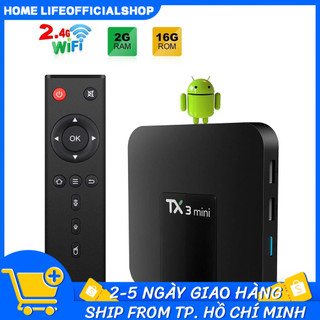 Tx3 mini 4k h.265 2g 16g 2.4g wifi set top box media trình nhận android mini smart tv box
