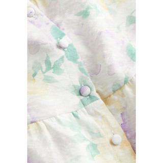 H&M Button-Front Puff-Sleeved Dress