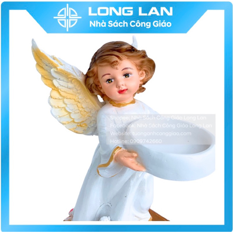 2 THIÊN THẦN BÊ KHAY 15cm - QUÀ TẶNG CÔNG GIÁO