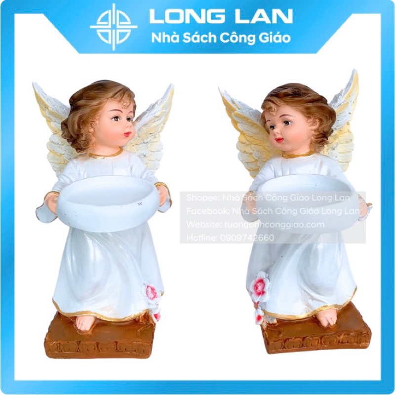 2 THIÊN THẦN BÊ KHAY 15cm - QUÀ TẶNG CÔNG GIÁO