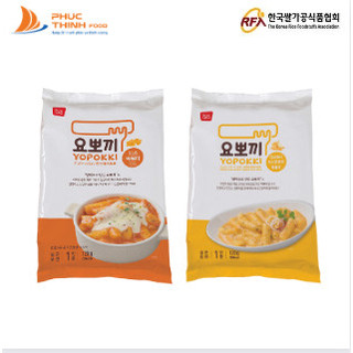 Combo 2 vị Kem Phomai, Bơ hành - Bánh gạo Hàn Quốc Yopokki gói lớn 240g/ gói tokpokki