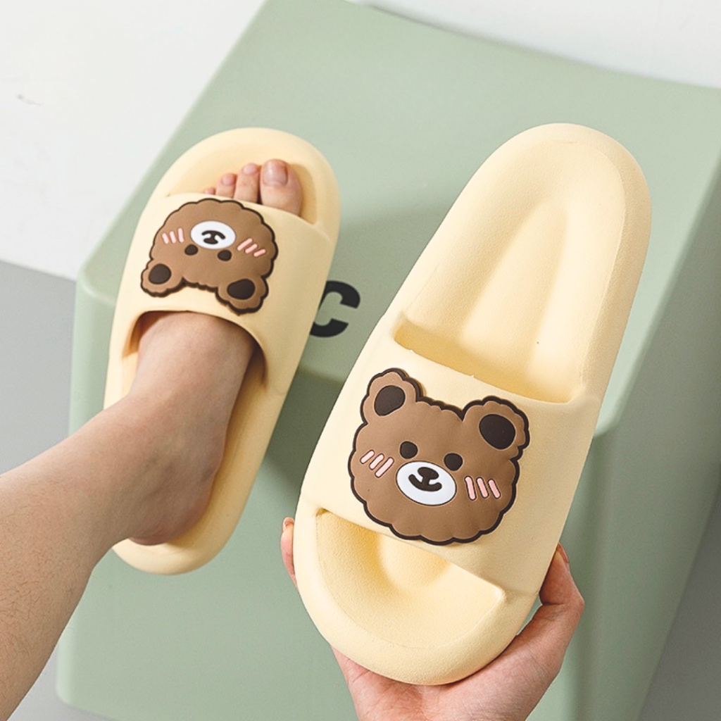 Dép Đế Mềm Nữ Đi Trong Nhà Siêu Nhẹ Êm Chân Hình Gấu