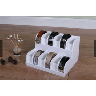 Kệ trưng bày 12 thắt lưng gỗ trắng