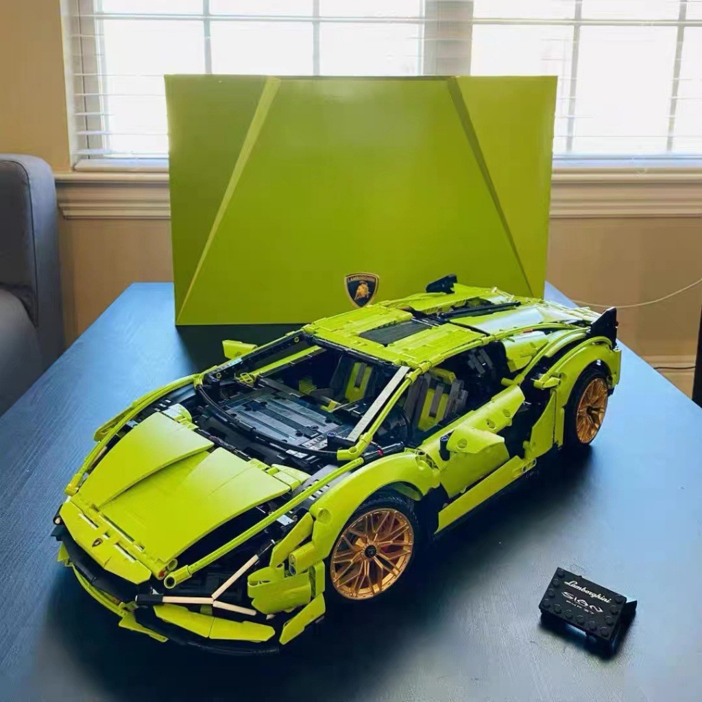 Mô hình lắp ráp Lego siêu xe Bugatti Chiron và Lamborghini EKP 37 tỉ lệ 1:8 hàng chuẩn loại I