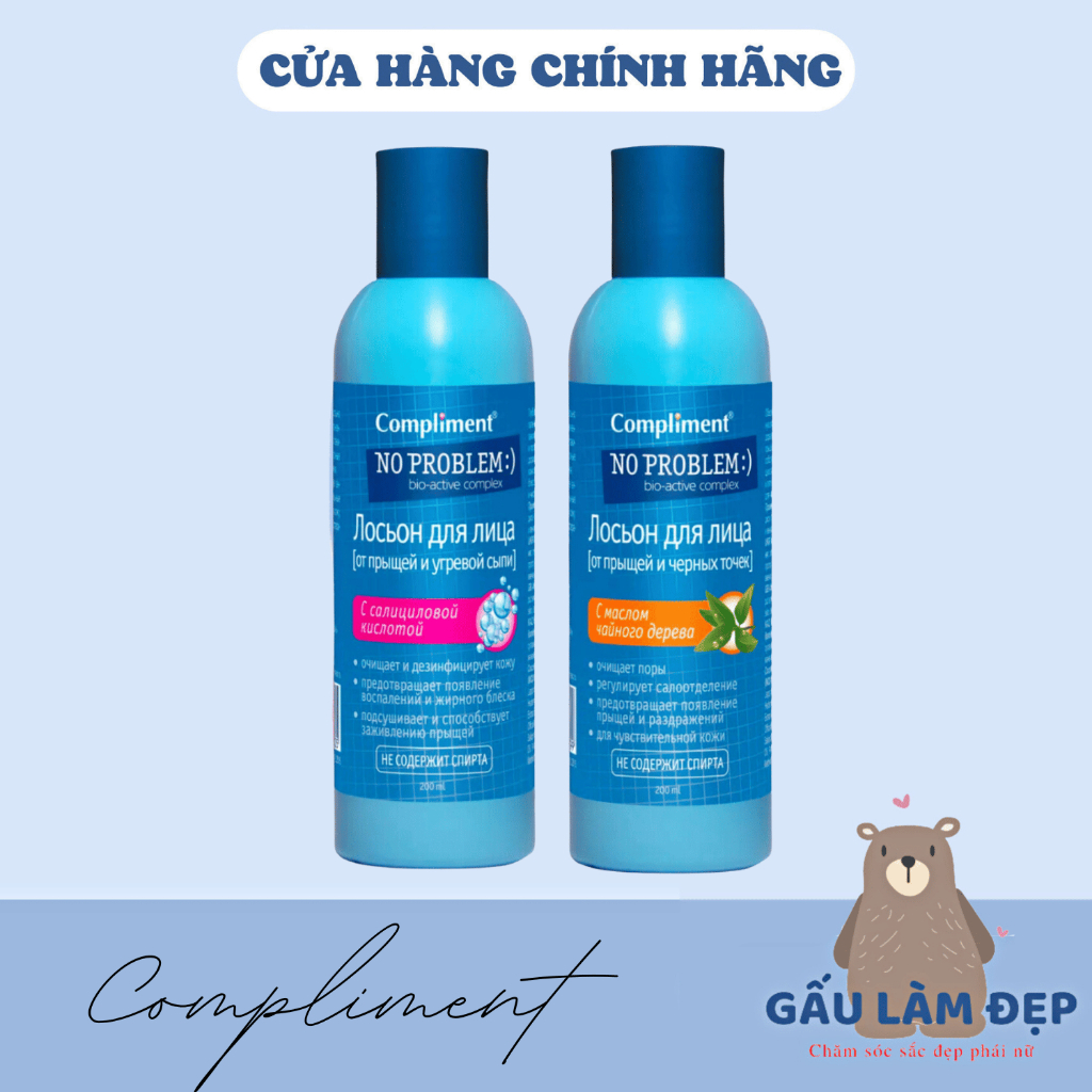 Nước Hoa Hồng Lành Tính Giảm Mụn Dầu Nhờn Compliment No Problem - 200ml