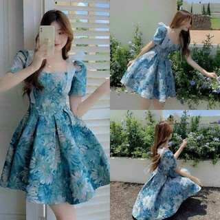 Đầm nữ xòe tay phồng dự tiệc sang trọng thích hợp đi tiệc, đi chơi