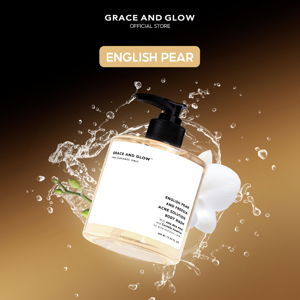 Combo Sữa tắm và Lăn khử mùi Grace and Glow English Pear 400ml + 50ml