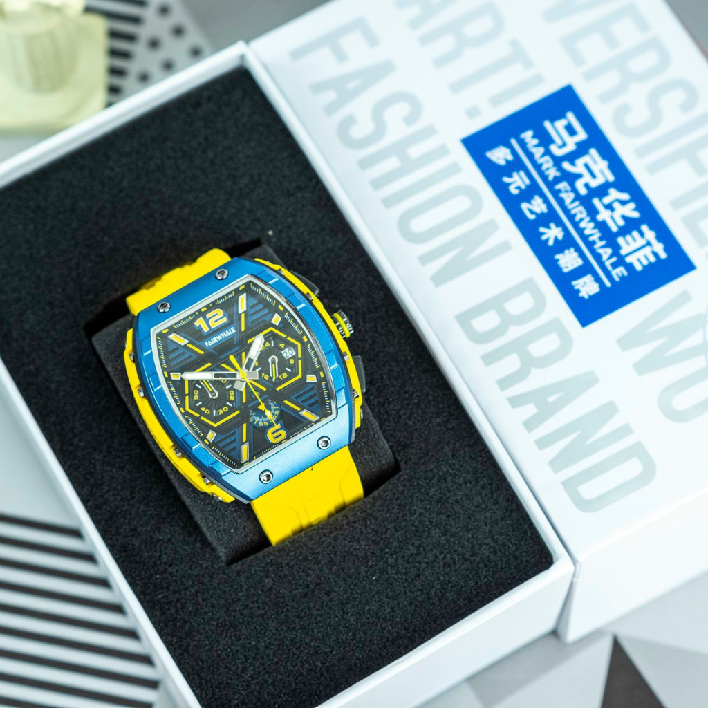 Đồng Hồ Nam Chính Hãng Mark Fairwhale 5560 Silicone Strap, Size 45mm