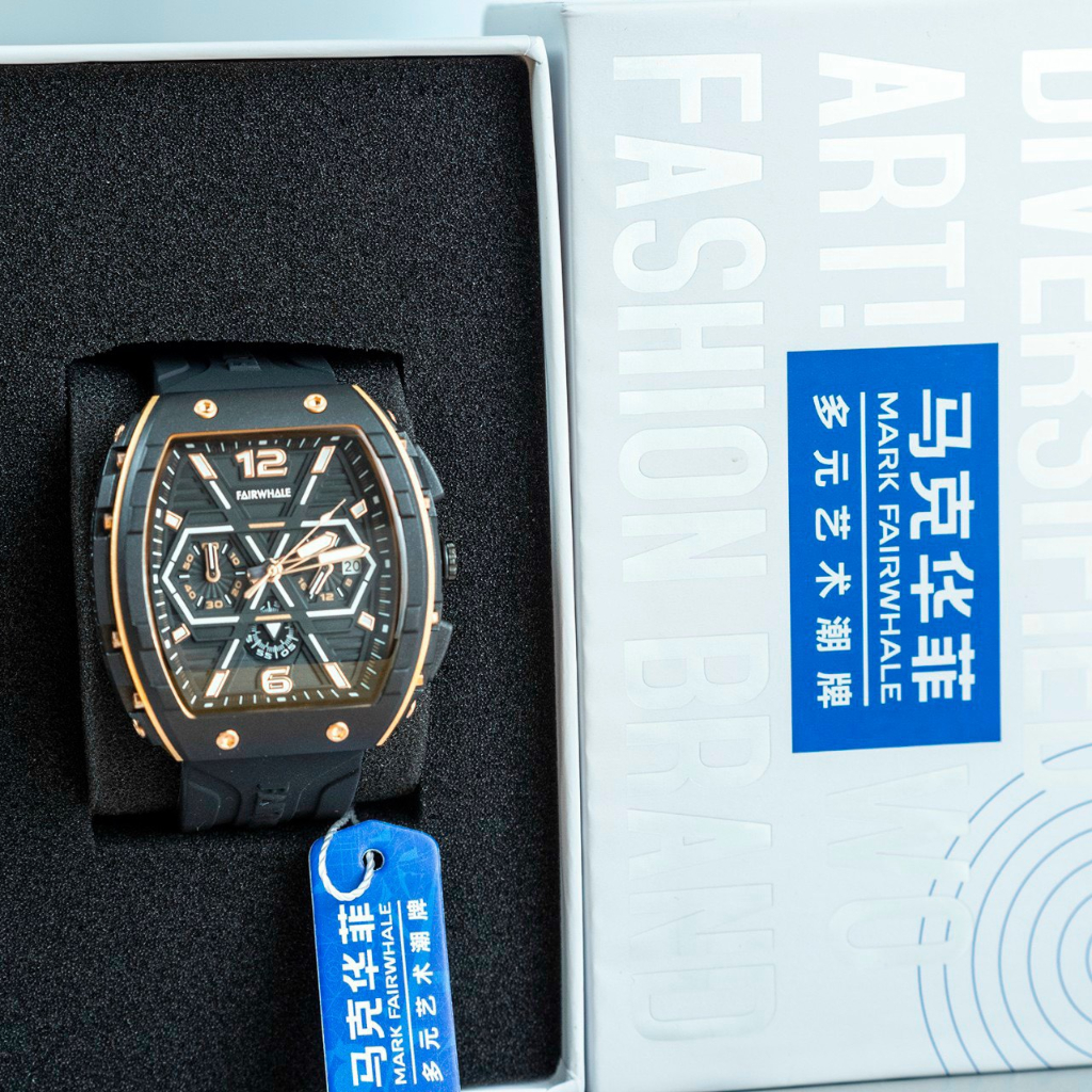 Đồng Hồ Nam Chính Hãng Mark Fairwhale 5560 Silicone Strap, Size 45mm