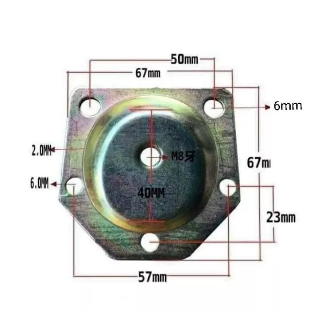 Mặt bích lắp cho chân bàn chốt xoáy, mặt bích tặng kèm chốt ren.