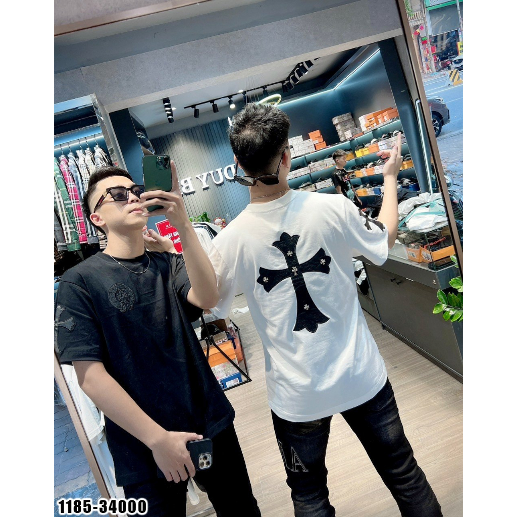 Áo thun Chrome vá da in hình 🔥🔥🔥🔥  MIX LOGO  CĂNG ĐÉT mùa hè