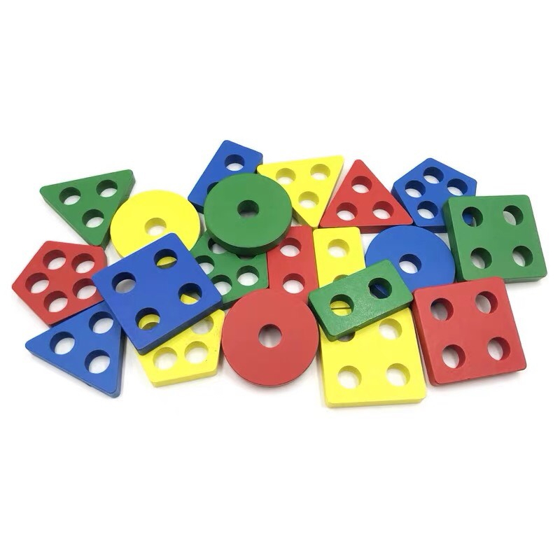 Đồ chơi Thả hình khối 5 trụ ngang Giáo cụ Montessori Đồ chơi thông minh cho bé Đồ chơi gỗ Đồ chơi thả hình khối đồ chơi