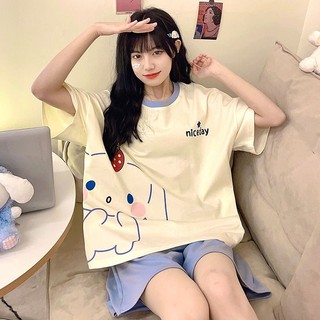 Đồ bộ nữ cộc tay bigsize mặc nhà LOVEBRAND mùa hè quần đùi thun cotton cute dễ thương