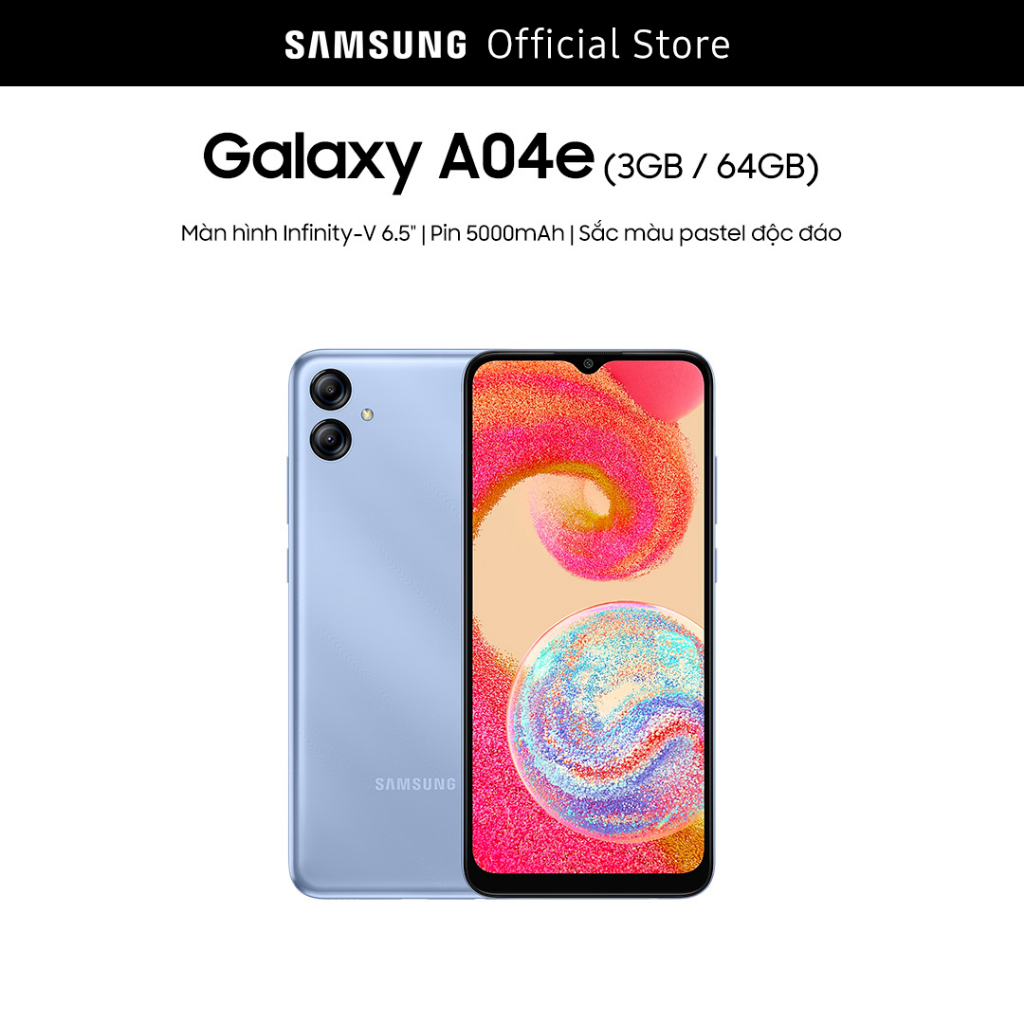 [Nhập ELSSMX7 Giảm 7% Tối Đa 500k] Điện Thoại Samsung Galaxy A04e (3GB/64GB)- Hàng Chính Hãng