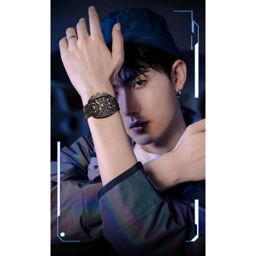 Đồng Hồ Nam Chính Hãng Mark Fairwhale 5560 Silicone Strap, Size 45mm