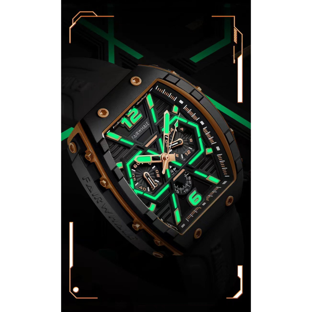 Đồng Hồ Nam Chính Hãng Mark Fairwhale 5560 Silicone Strap, Size 45mm