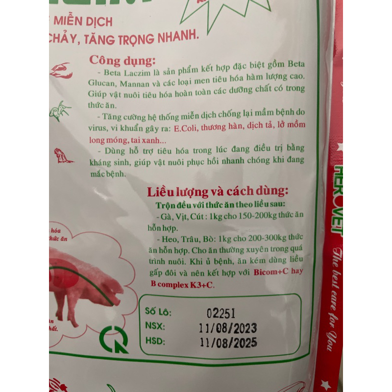 Men tiêu hoá cao cấp 1kg cho gia súc, gia cầm