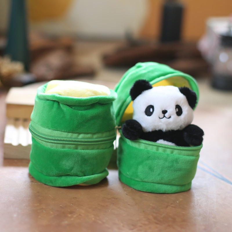 Móc Khoá Gấu Panda Trong Ống Trúc, Bóp Móc Khoá Gấu Trúc Dễ Thương
