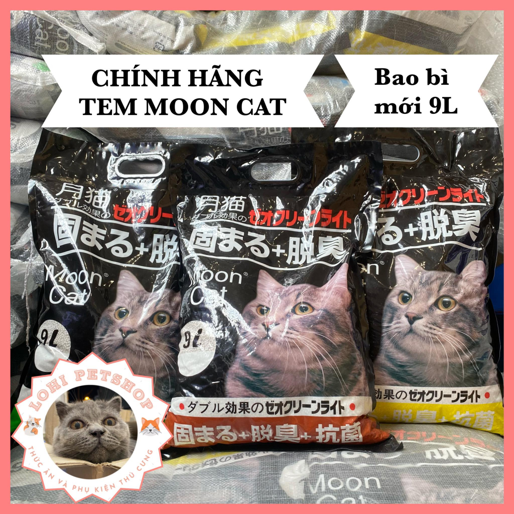 [tải 6bao] Cát nhật đen chính hãng tem Moon Cat - cát vệ sinh cho mèo 9L