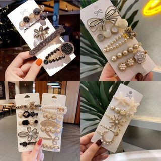 Kẹp Tóc Hàn Quốc Set 5 Cái Hình Gấu Đính Đá KT004