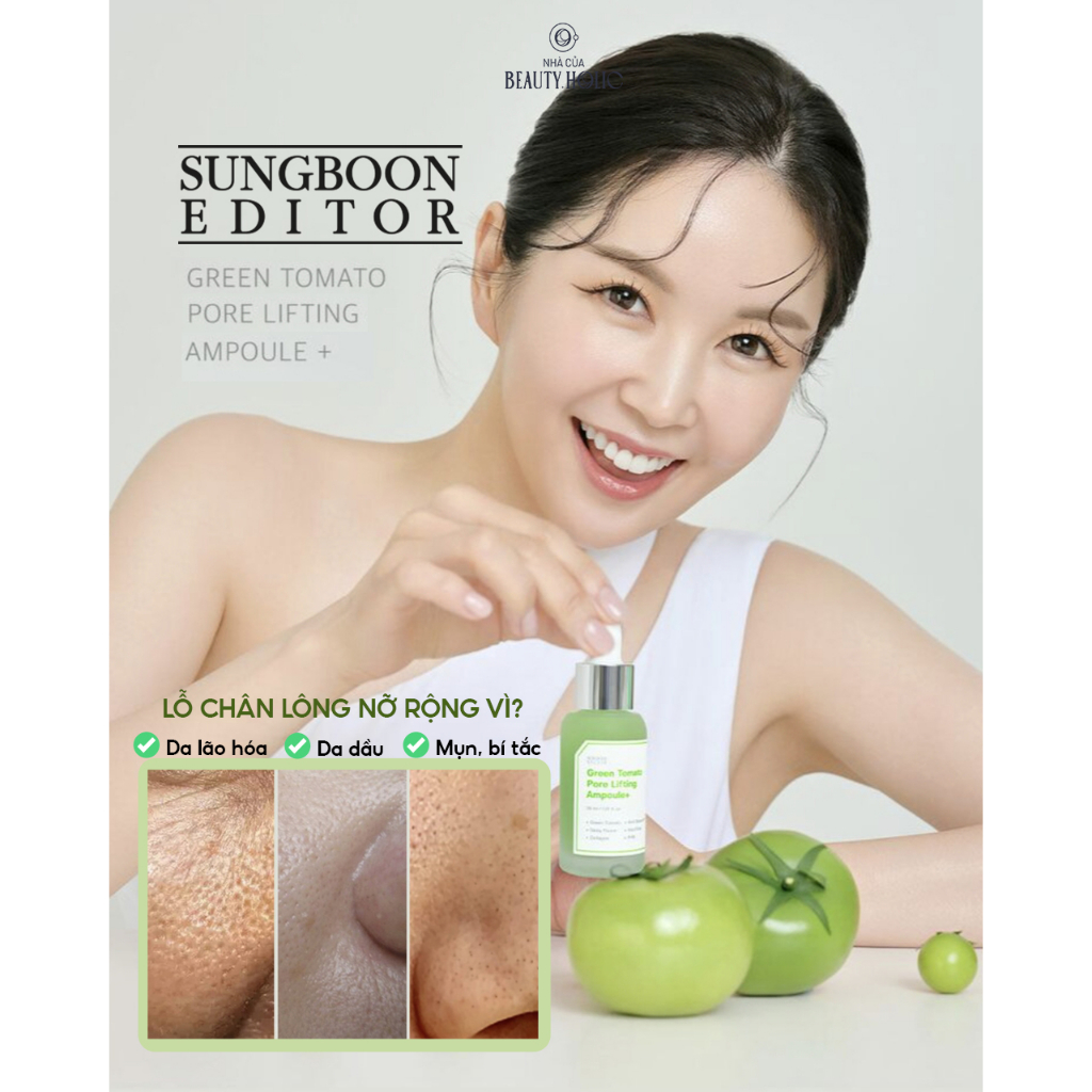 Serum cà chua xanh SUNGBOON EDITOR GREEN TOMATO PORE LIFTING AMPOULE+