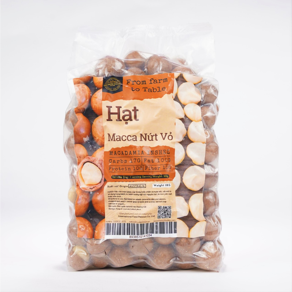Hạt Macca Nứt Vỏ Size Lớn 1kg x2 – Macadamia Inshell King Size G2Kg, The Nuts Valley 