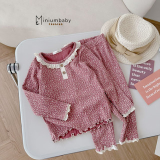 Set bộ đồ dài tay thu đông cho bé gái chất liệu cotton gân tăm, quần áo trẻ em miniumbabyfashion SB1631