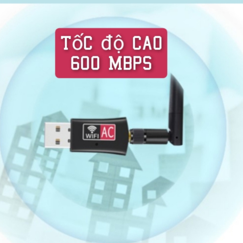 [BH 12 Th] Bộ thu WiFi 5G cho pc laptop 600mbps tăng thu sóng không dây, xuyên tường tốt USB bắt wifi cho PC | BigBuy360 - bigbuy360.vn