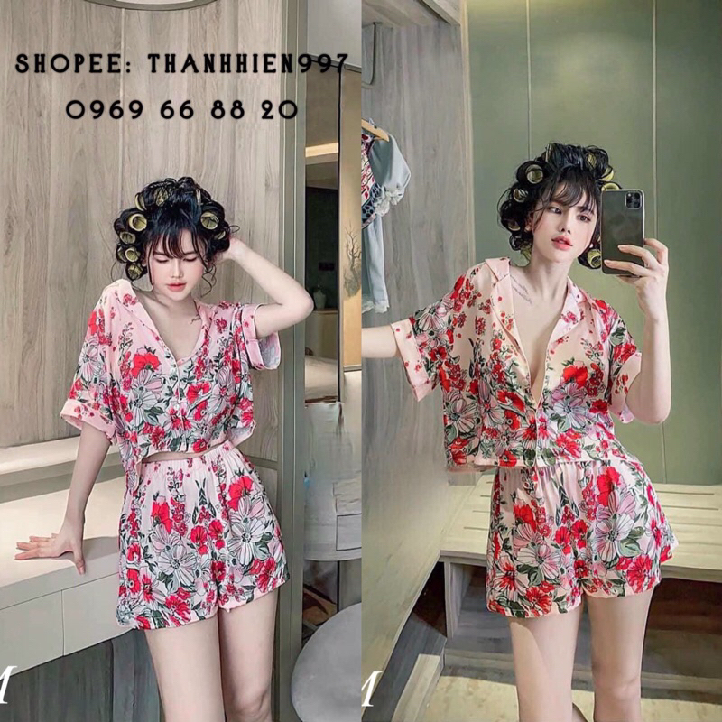 Pijama cộc đùi cẩm thổ Neww 2021 lụa satin cao cấp quảng châu