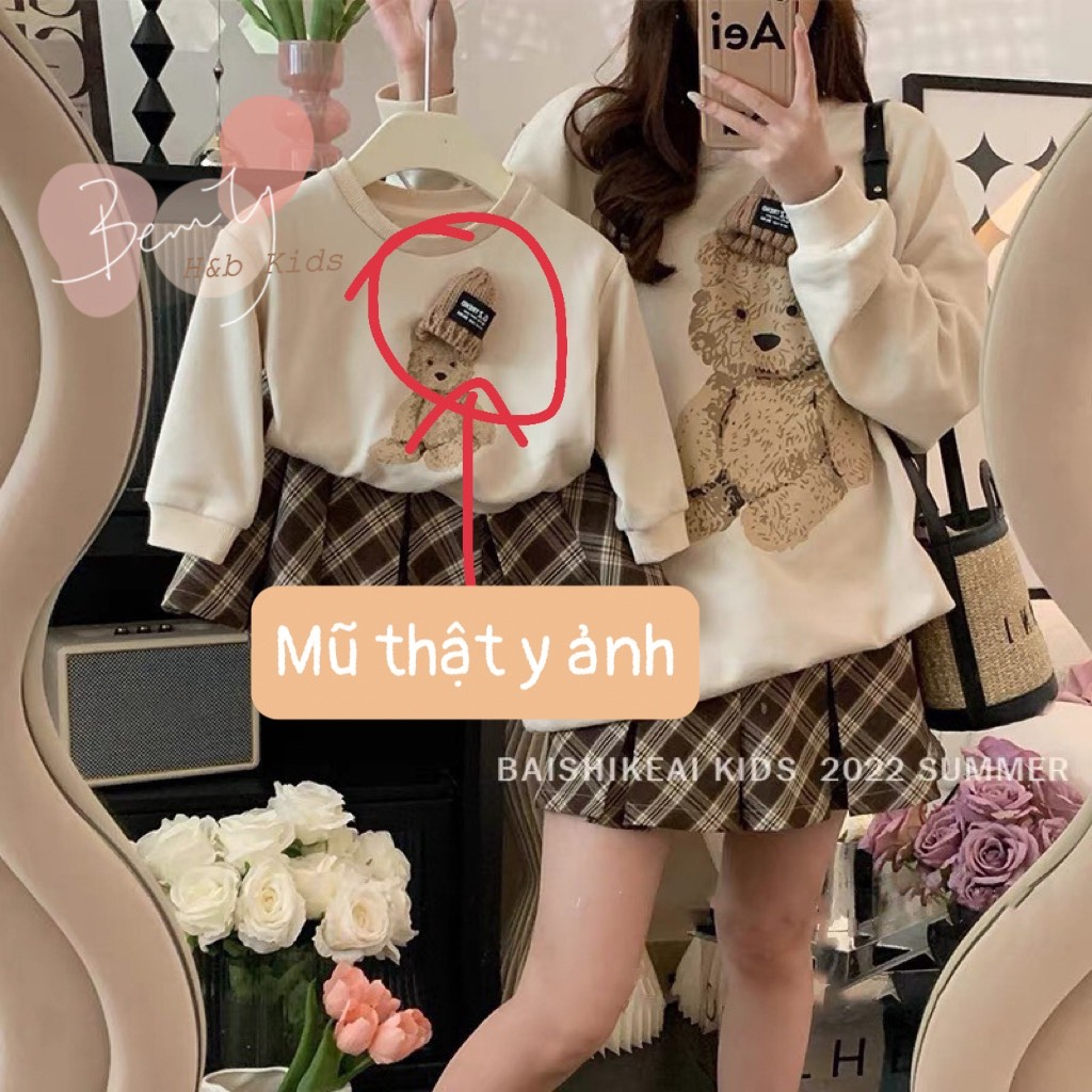 Váy đôi mẹ và bé phong cách hàn quốc sang chảnh 8-35kg và mẹ 42-75kg