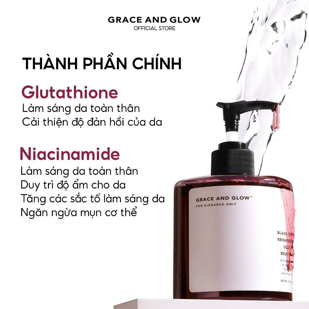 Combo Sữa tắm và Lăn khử mùi Grace and Glow Black Opium 400ml + 50ml