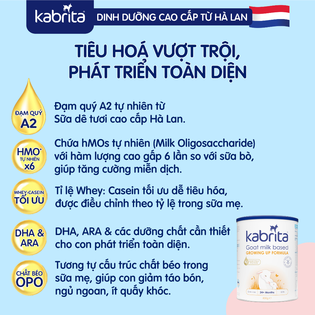 [Tặng Đồ chơi thả khối] Sữa dê Kabrita số 3 cho trẻ trên 24 tháng - Lon 800g