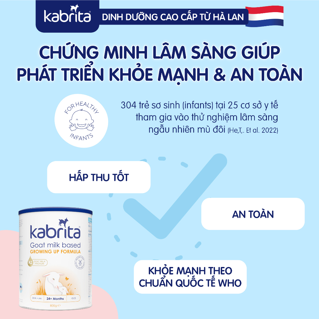 [Tặng Đồ chơi thả khối] Sữa dê Kabrita số 3 cho trẻ trên 24 tháng - Lon 800g