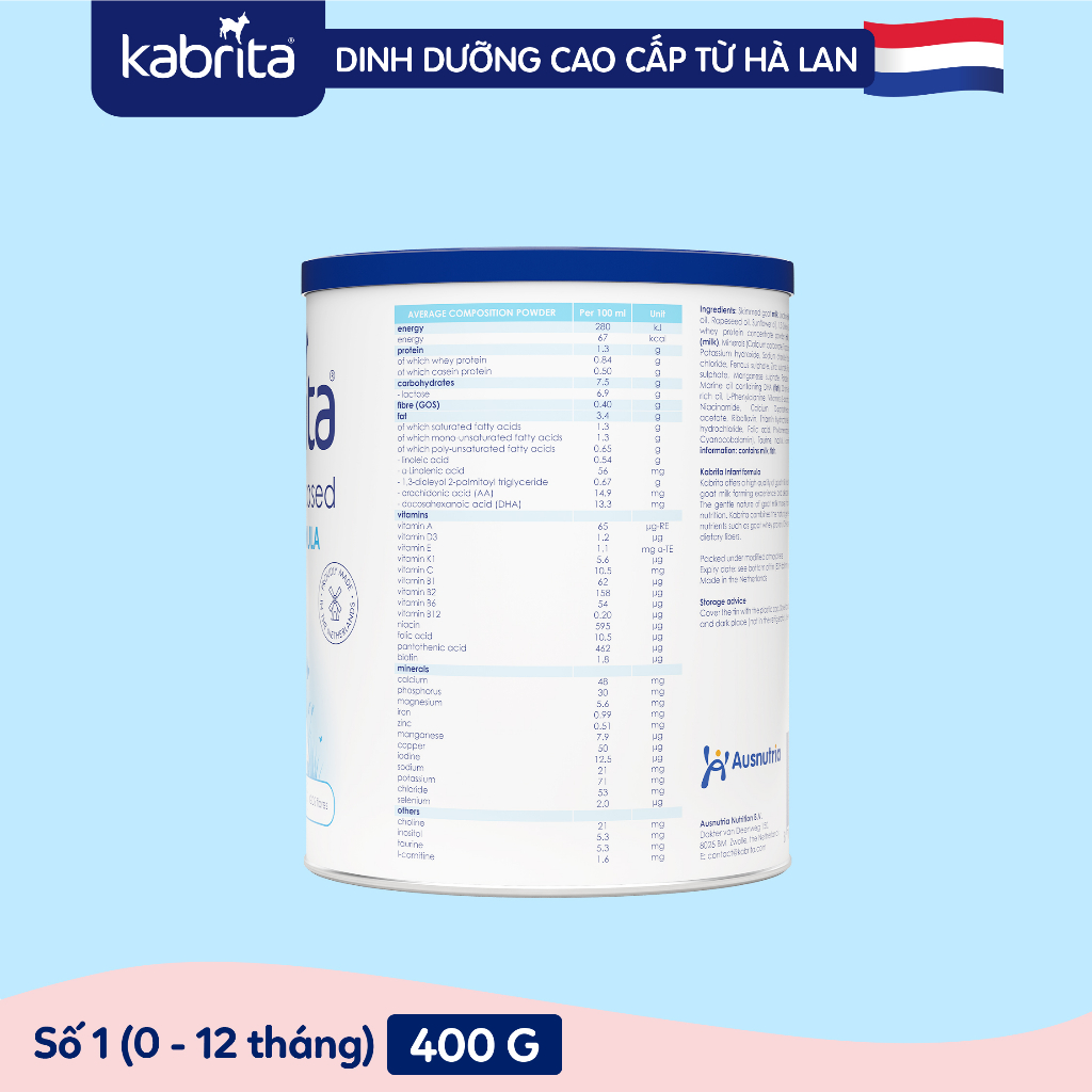 Sữa dê Kabrita số 1 cho trẻ- Lon 400g