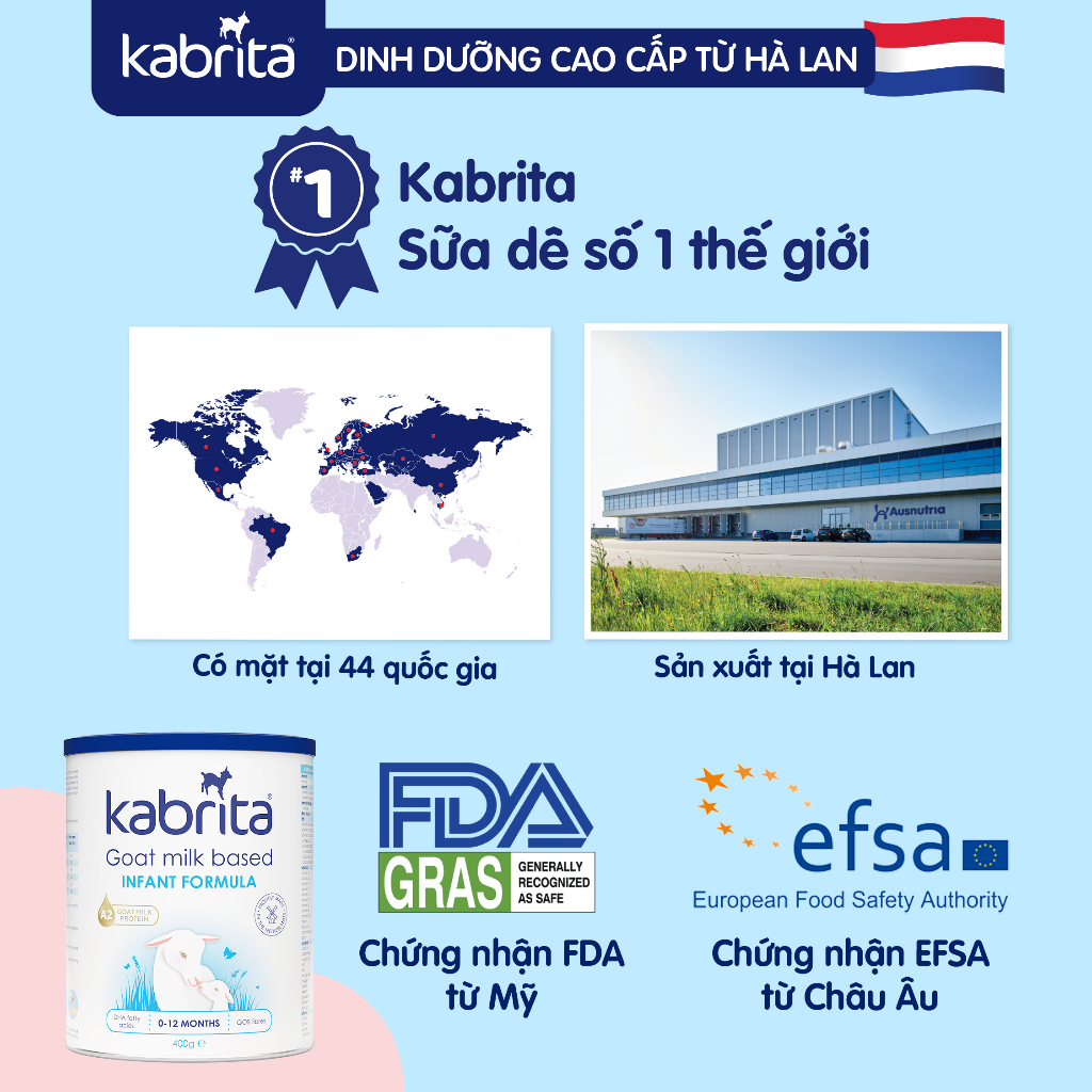 [Date T7/2024] Sữa dê Kabrita số 1 cho trẻ- Lon 400g